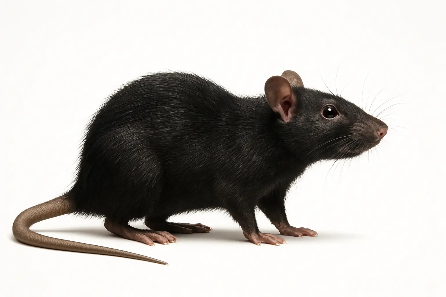 Black rat side profile for identification