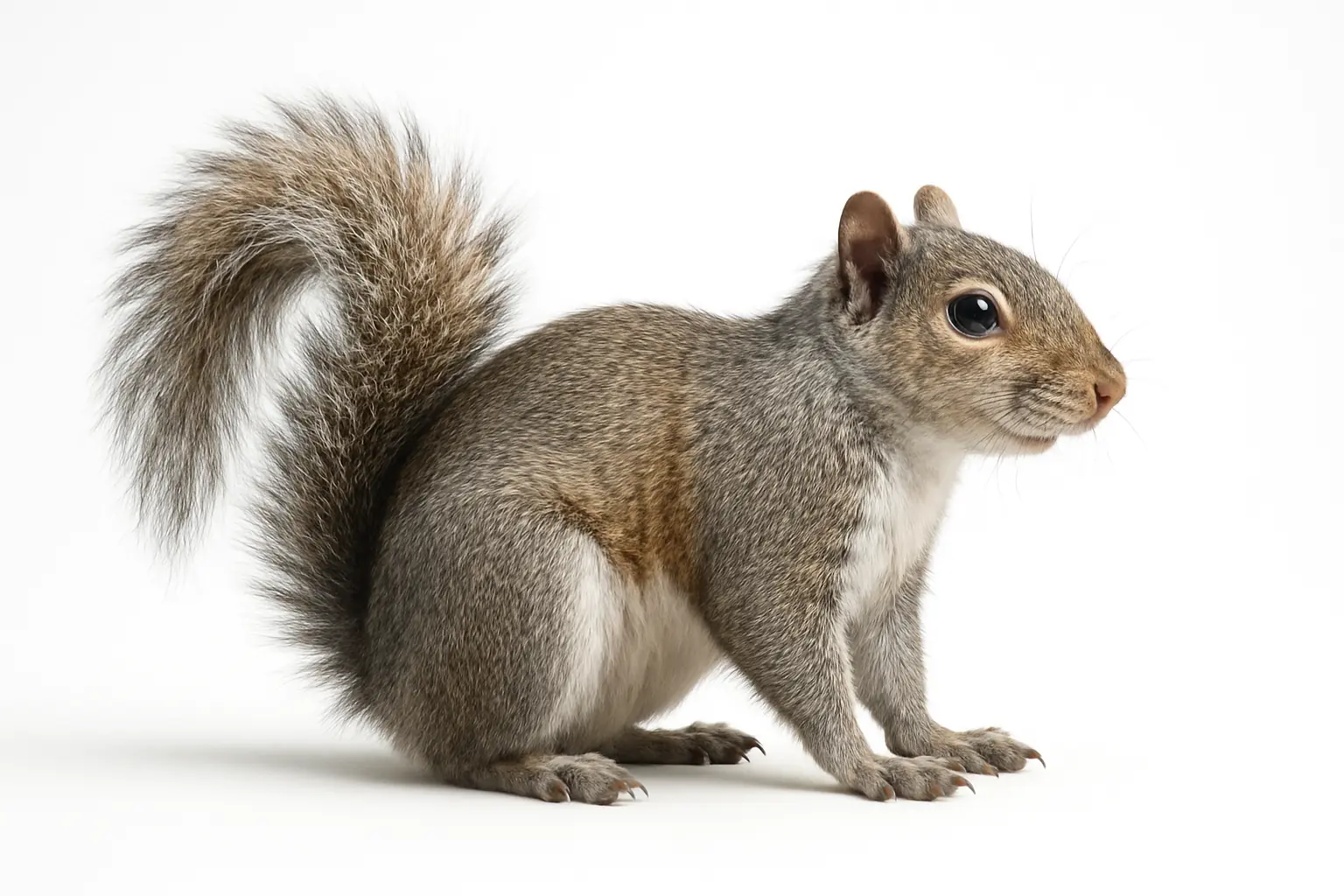 Grey squirrel side profile for identification