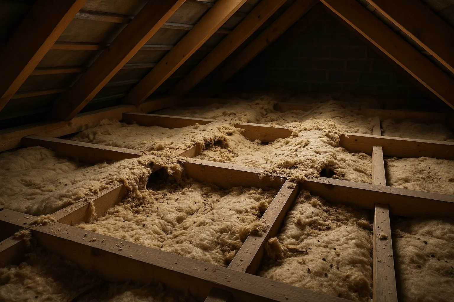 Squirrel damage to loft insulation and wiring