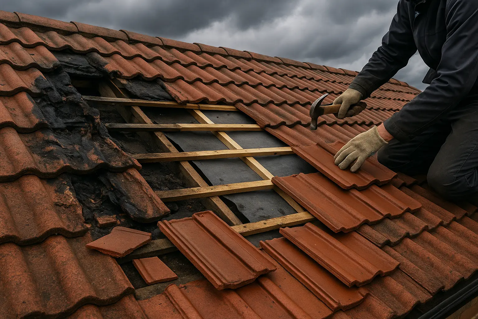 storm damage roof example