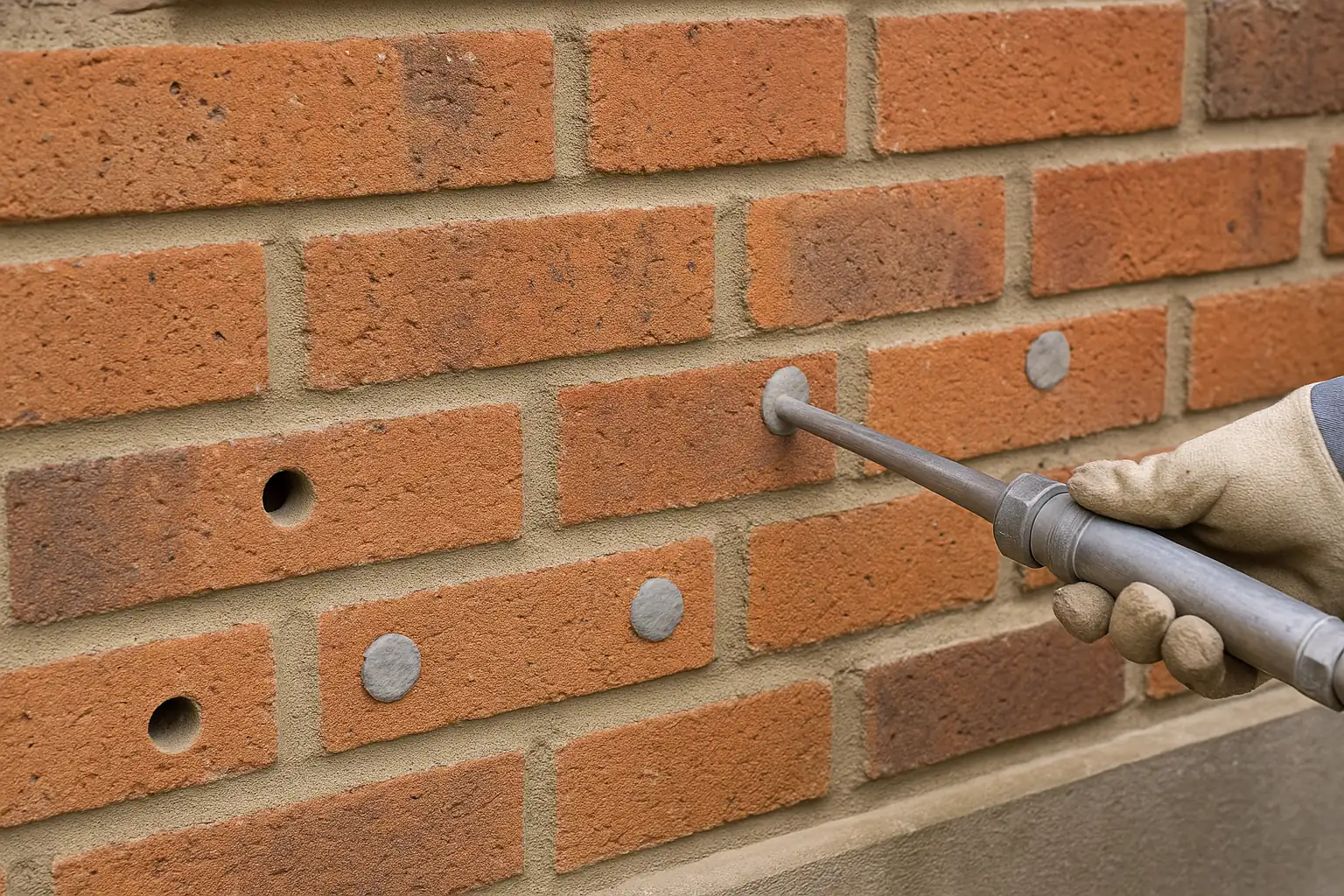 Cavity Wall Insulation Installation being assessed in a UK property