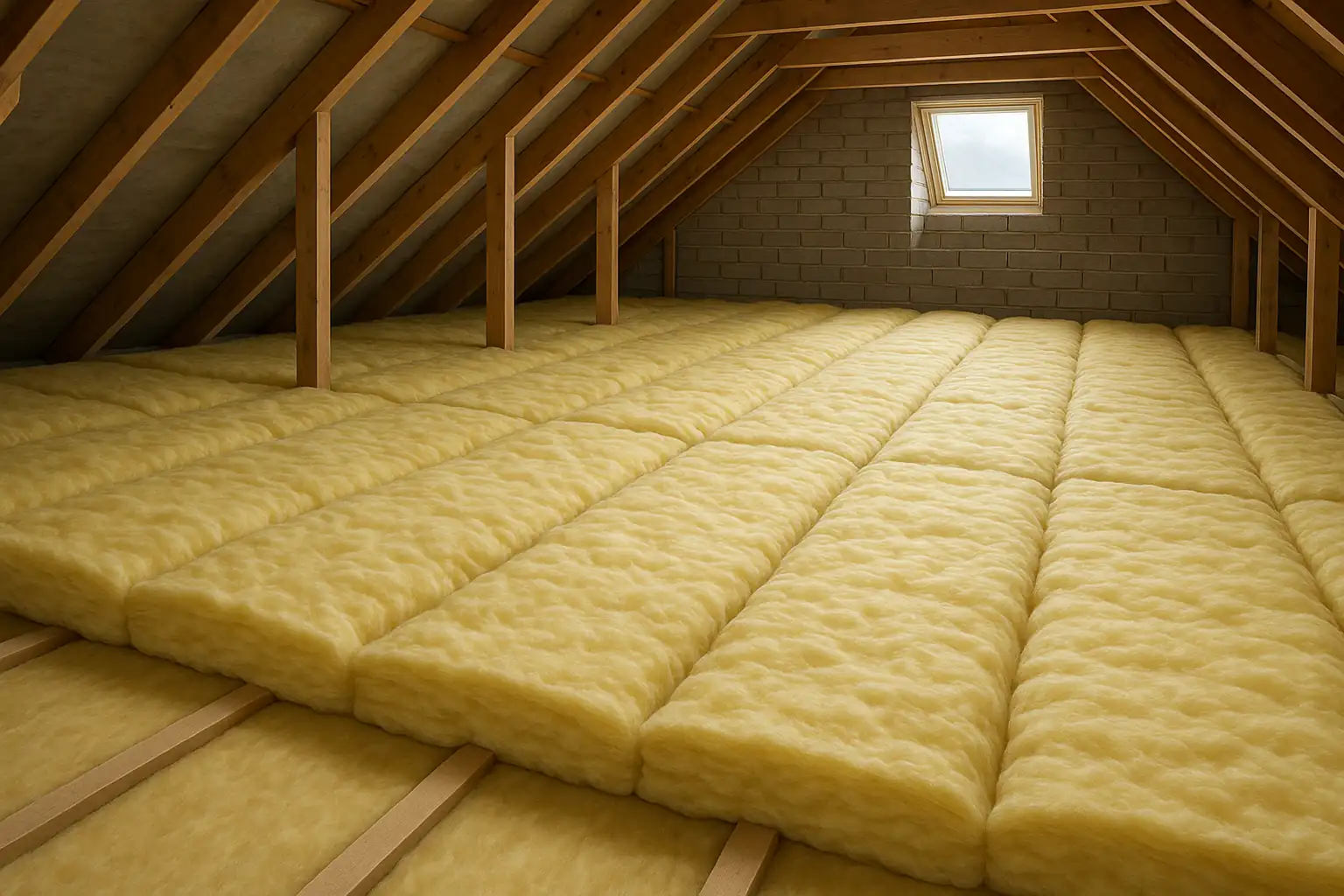 Ventilation and edge checks during fiberglass insulation work