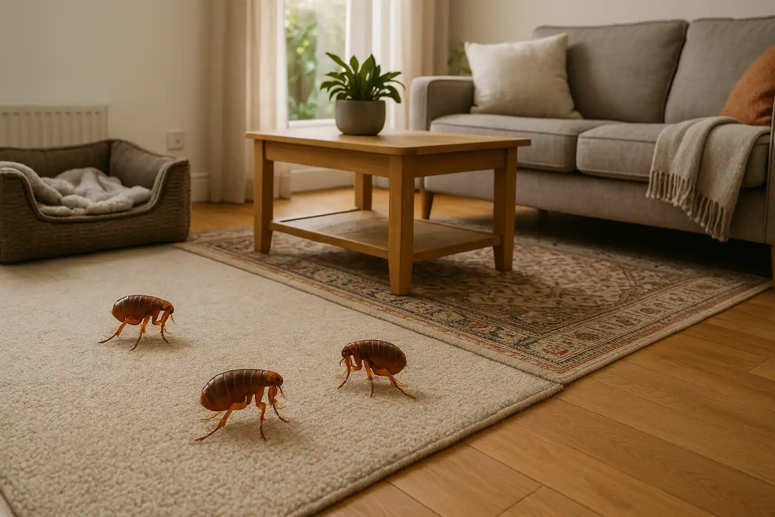 Flea treatment preparation in a home