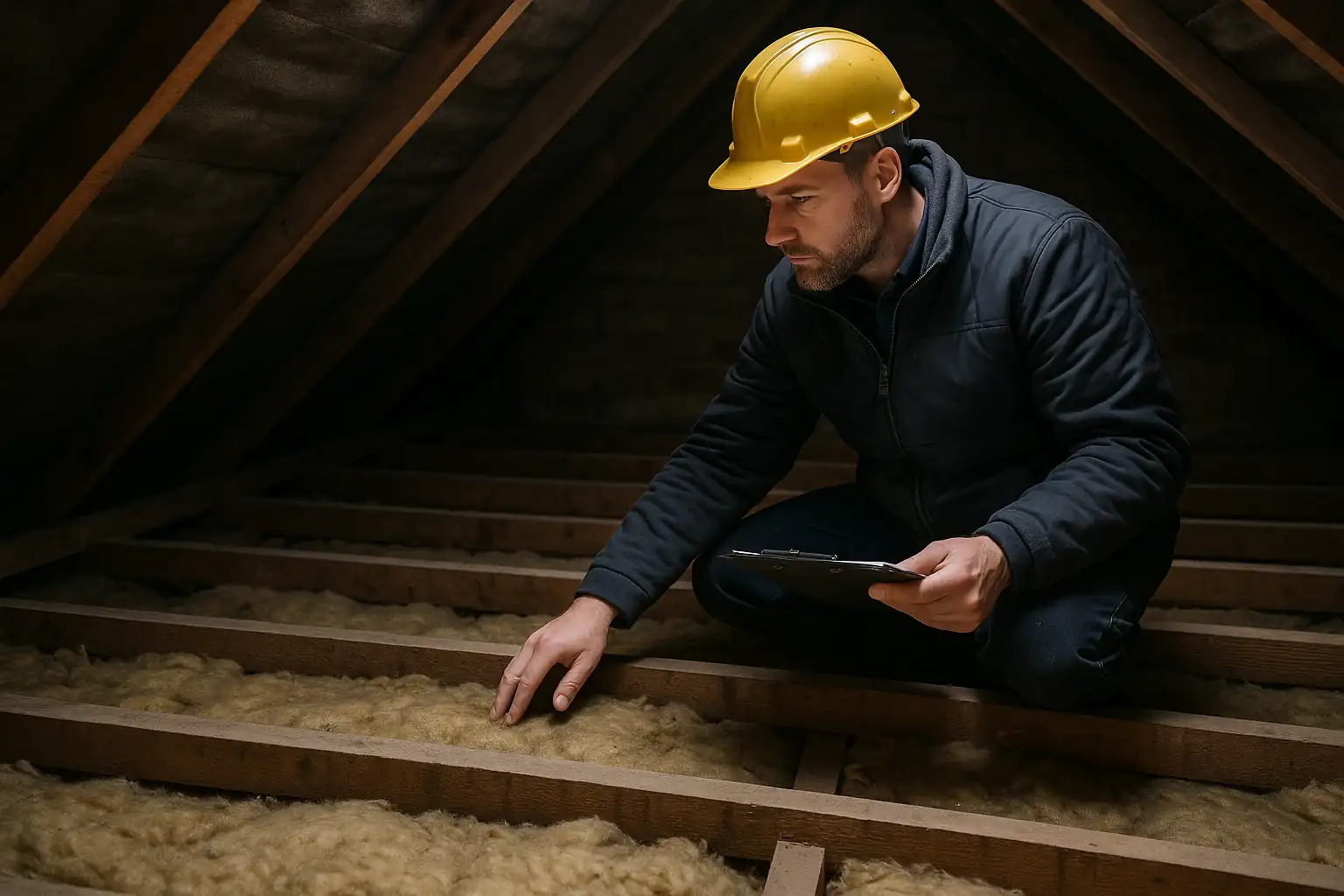 Mineral wool loft insulation survey and roof-space assessment