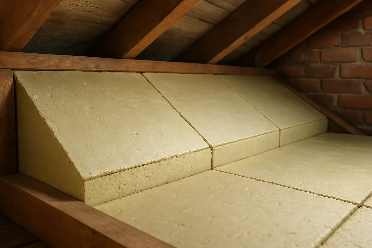 Rigid Board Loft Insulation being assessed in a UK property