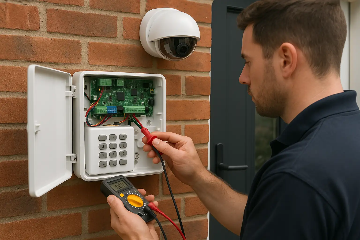 Security System Maintenance benefits and installation detail at a UK property