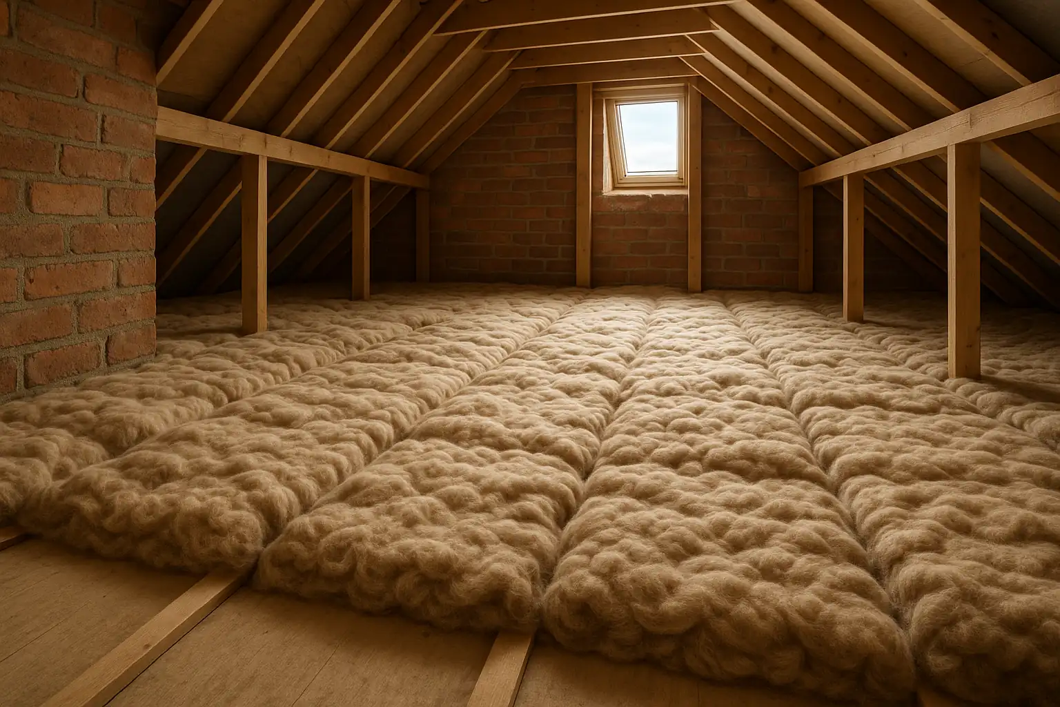 Ventilation and edge detailing for sheep wool loft insulation