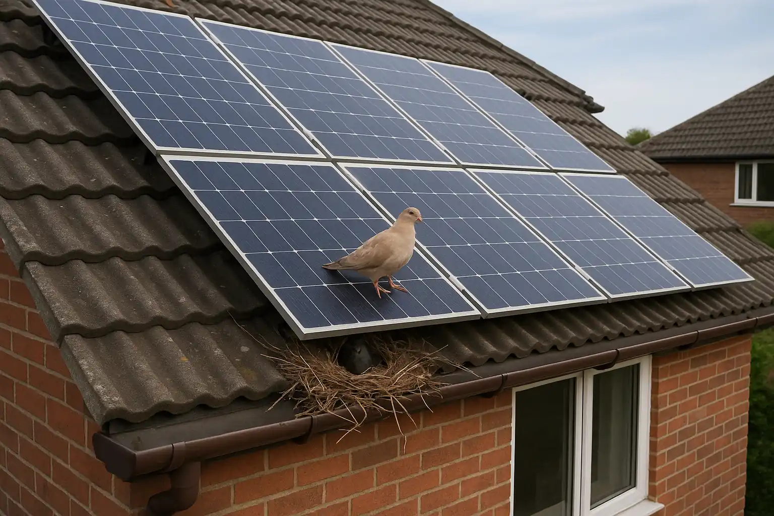 Bird proofing around solar panels