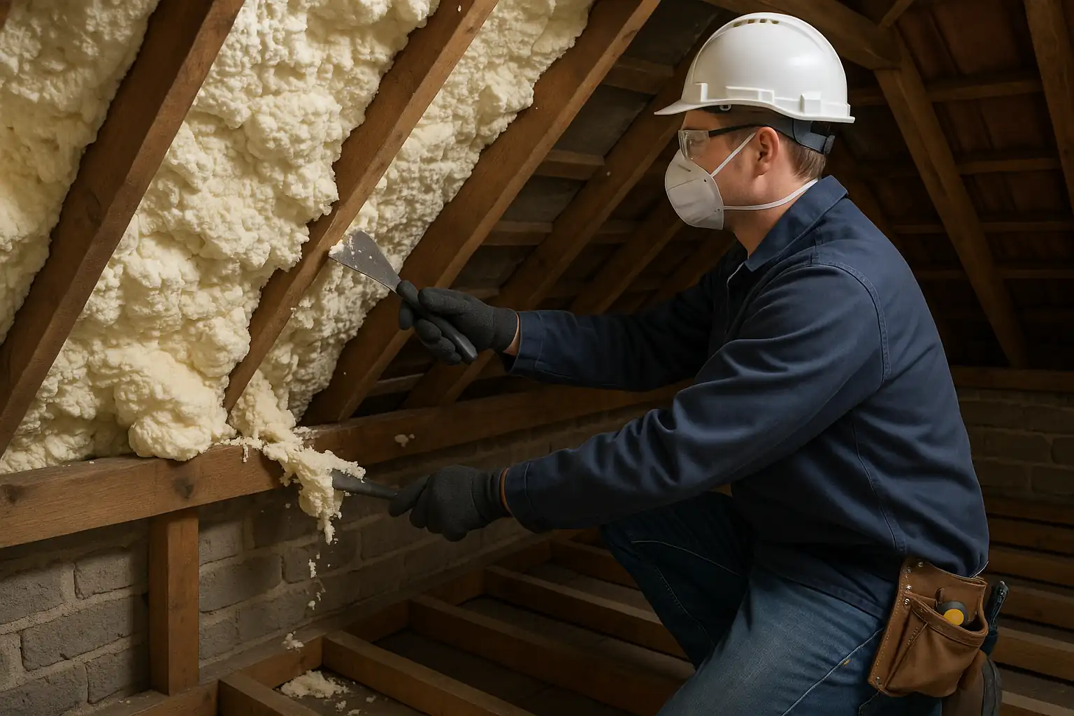 Spray Foam Insulation Removal access and preparation