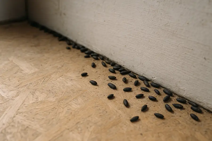 Rat droppings in a property