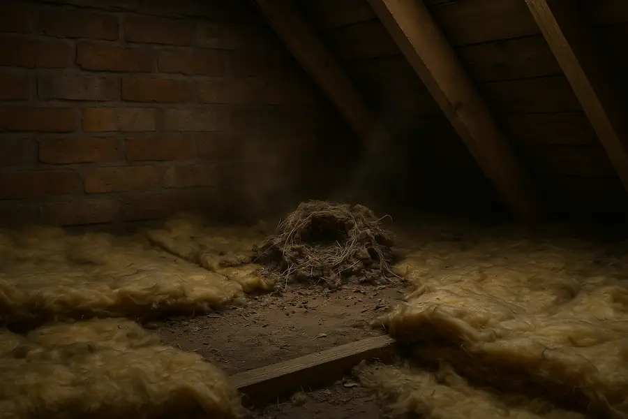 Odour and nesting signs from rats